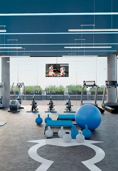 Gimnasio en residencia universitaria en Madrid