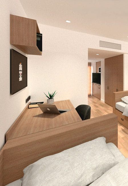 HAbitación doble residencia en San Mamés