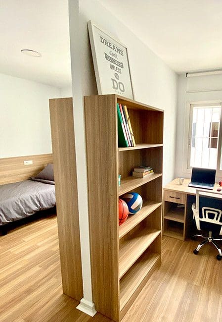 Habitación doble residencia universitaria Málaga