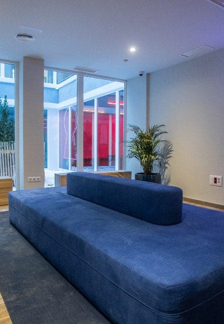 Detalle zona común residencia Bilbao centro