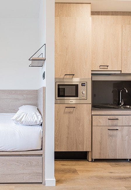 Habitación doble residencia universitaria en Santander