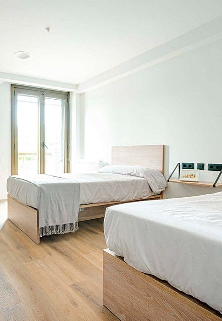 Habitación doble residencia universitaria Oviedo