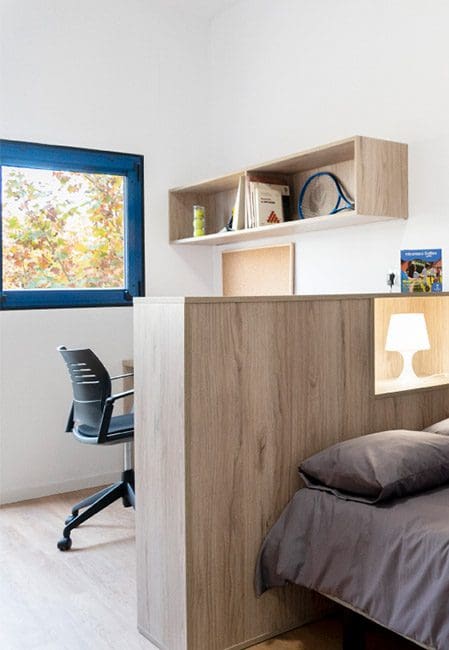 Habitación doble residencia universitaria Galileo Galilei Valencia