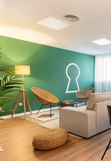 Sala de estar residencia universitaria Sevilla UPO