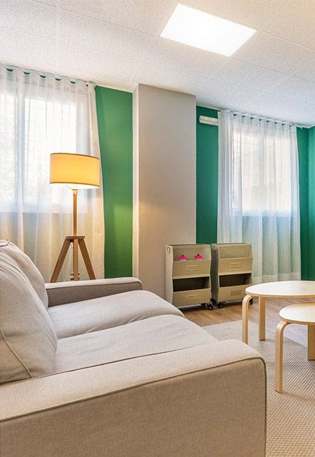 Sala de estar residencia universitaria Sevilla UPO