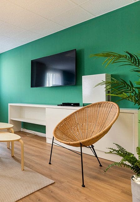 Sala de estar residencia universitaria Sevilla UPO