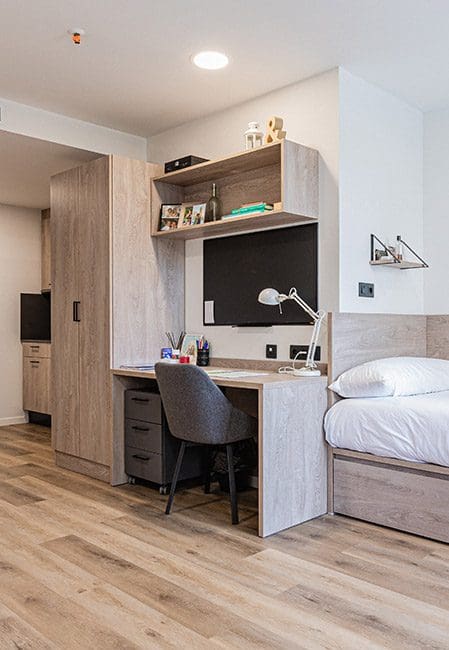 Habitación doble residencia universitaria en Santander